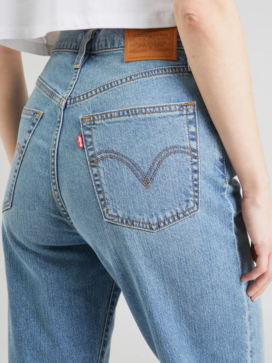 Джинсы LEVI'S свободного кроя «Ribcage Straight Ankle» цвета индиго — фото 2