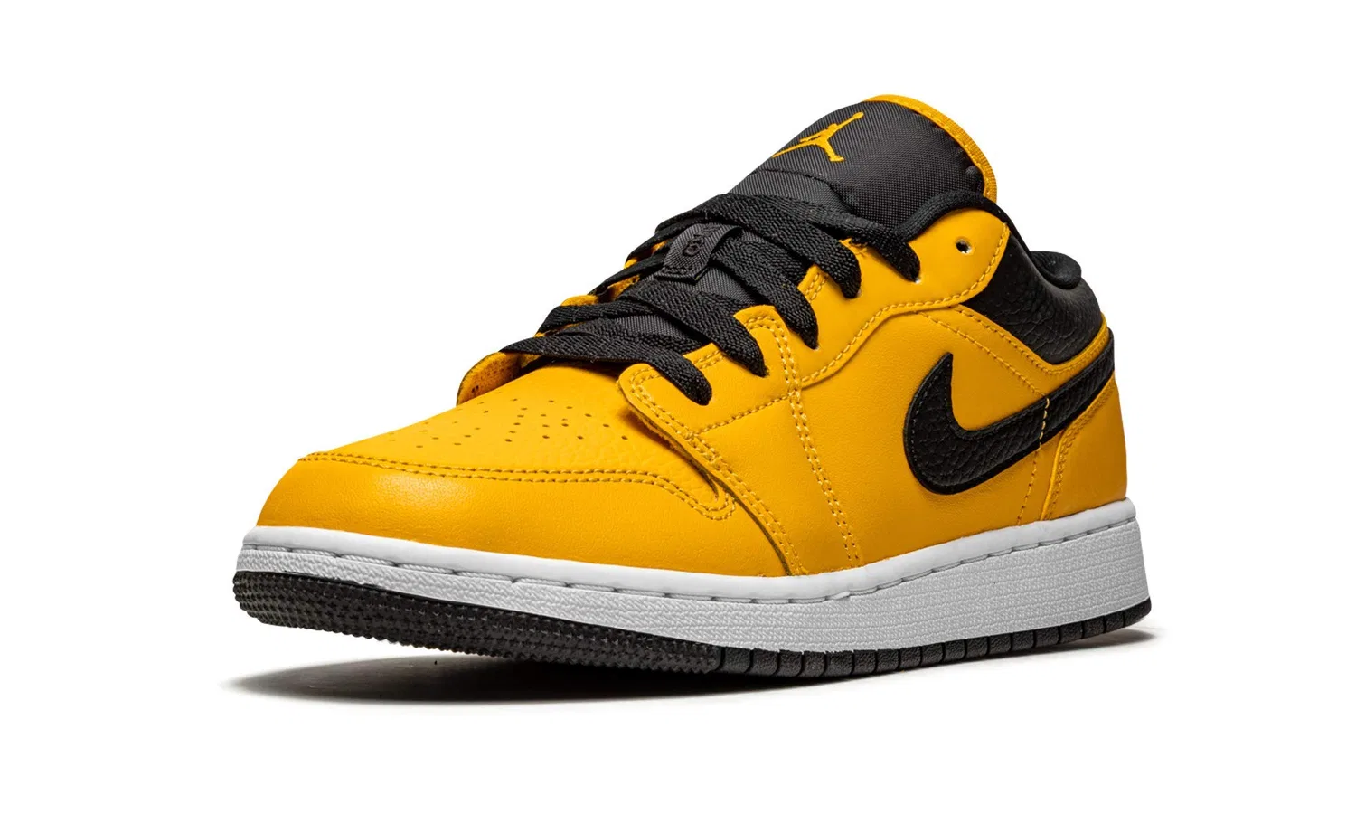 Детское кроссовки для мальчиков Jordan Air 1 Low Sneaker da uomo Big Kid NIKE, University Gold Black White — фото 4