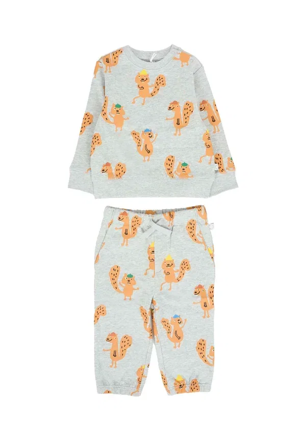 Комплект из кофты и брюк с принтом животных Completi lunghi set, Stella Mccartney Kids, серый