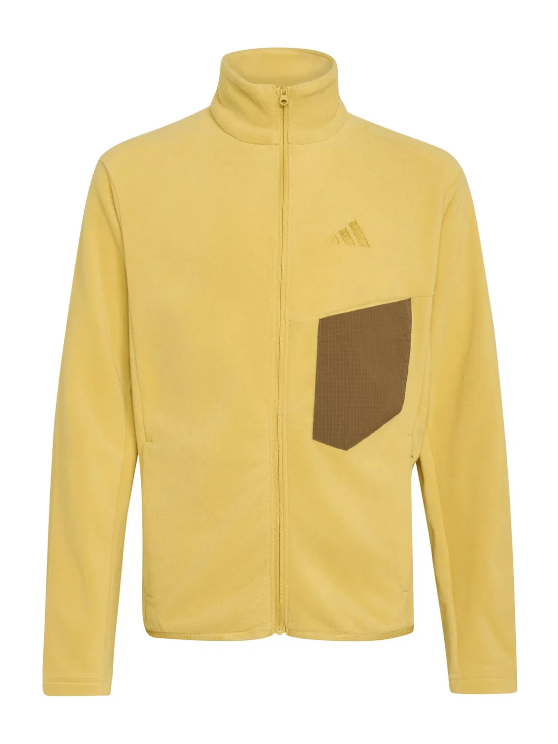 Спортивная флисовая куртка Adidas Terrex желто-золотого цвета