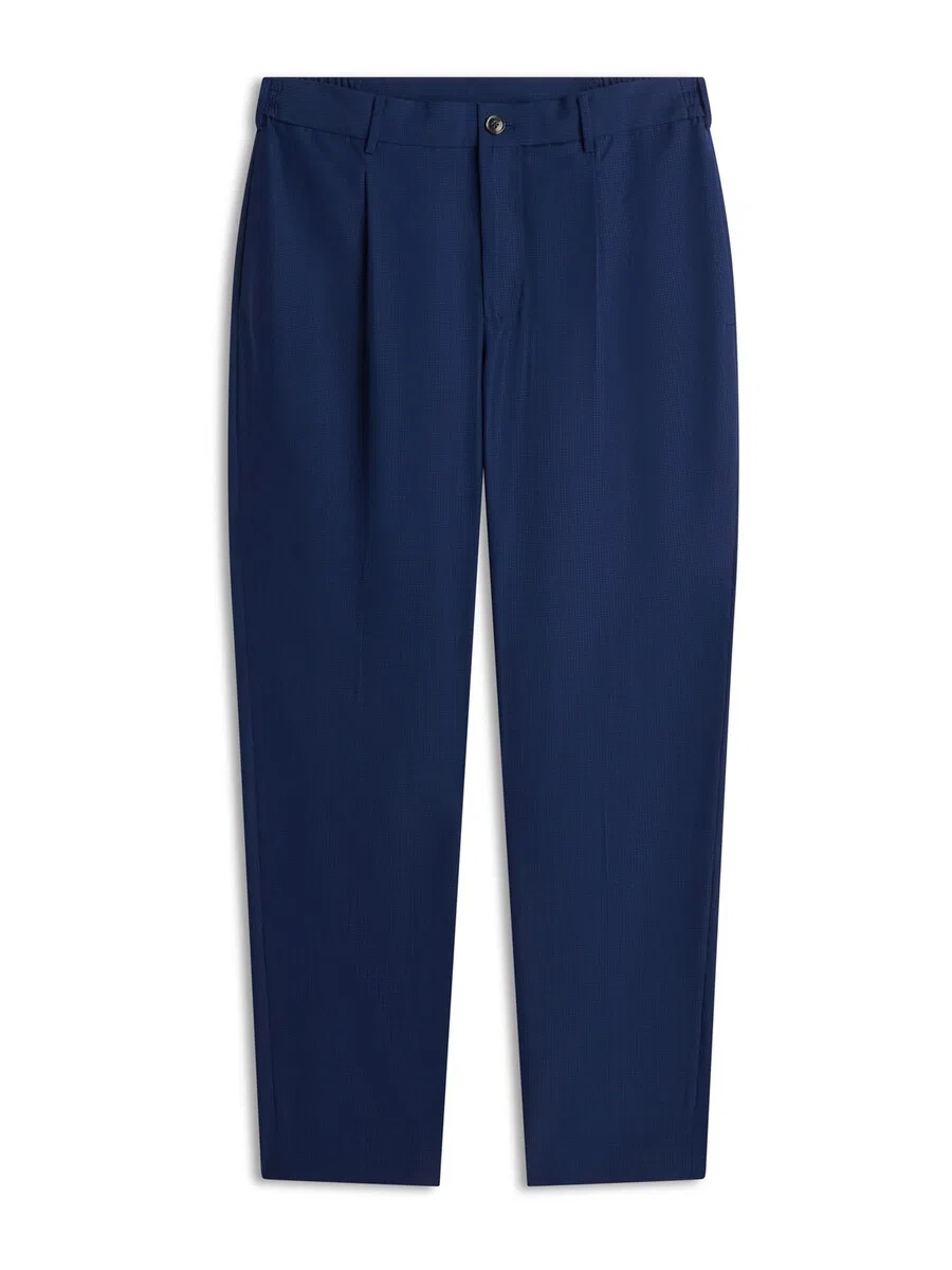 Брюки TOMMY HILFIGER Regular Pleat-Front Pants 'Airdo' темно-синего цвета