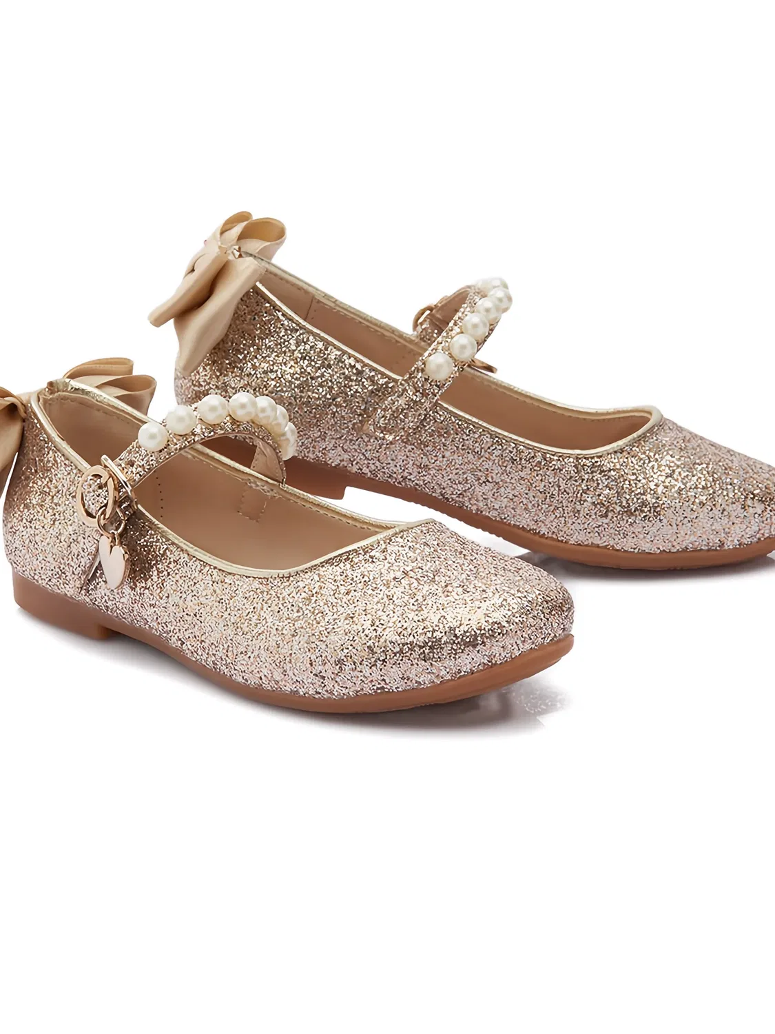 Балетки с искусственным жемчугом La Perla Kids, золотистый — фото 2