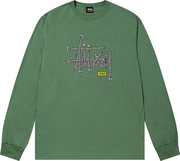 

Лонгслив Stussy Hardware Long-Sleeve Tee 'Sage', зеленый