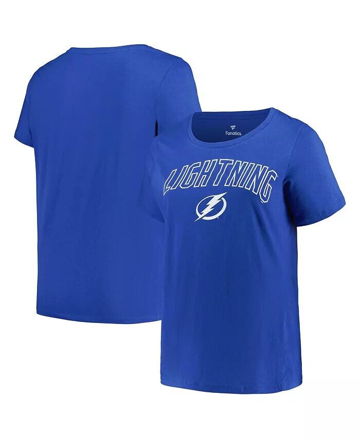 

Синяя женская футболка с логотипом Tampa Bay Lightning размера плюс Profile, синий