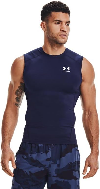 

Under Armour Big & Tall HeatGear Armour Comp без рукавов, Midnight Navy (410)/White