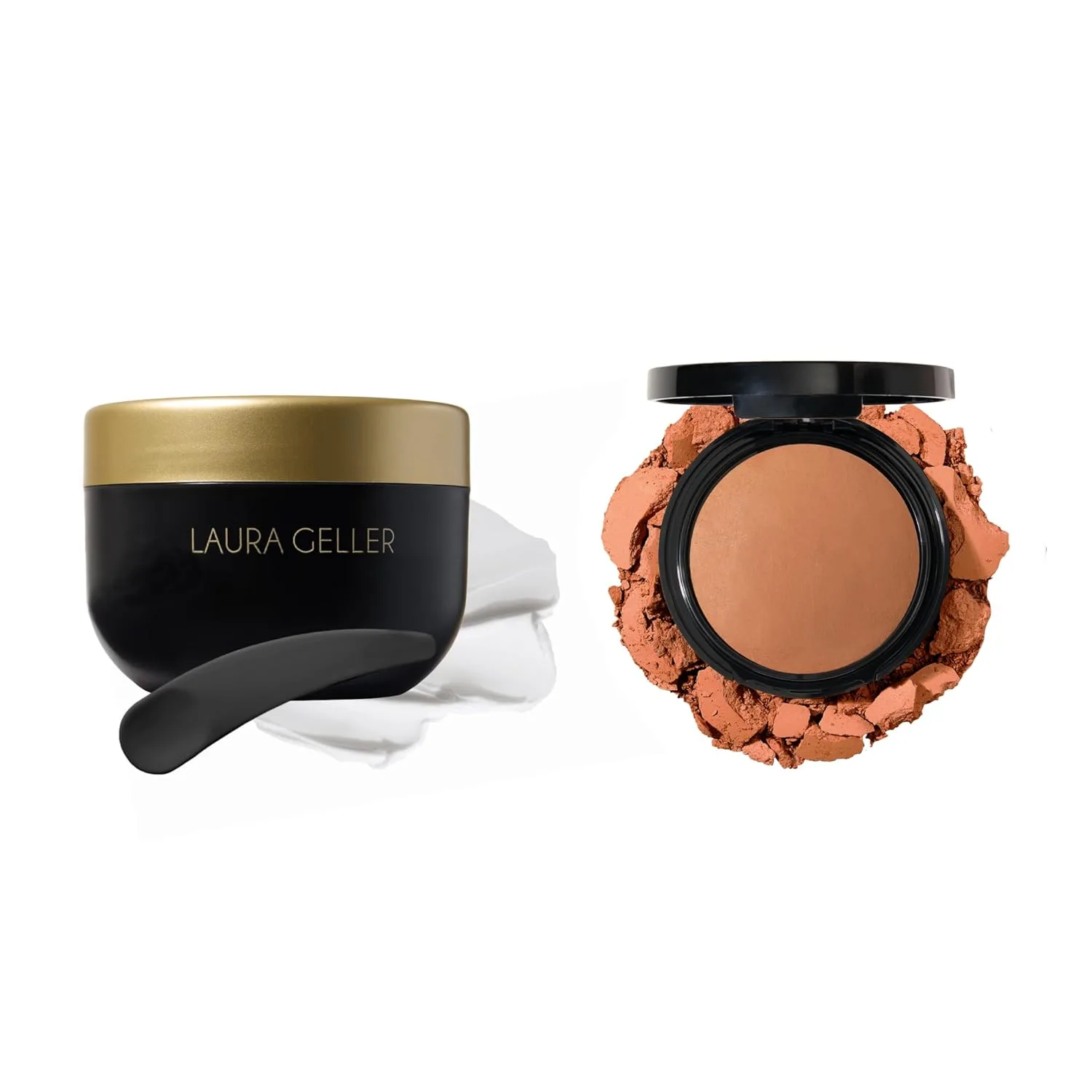 Пудра-основа Laura Geller Double Take, очищающее средство Deep + Cold Cream Cleanser., Deep