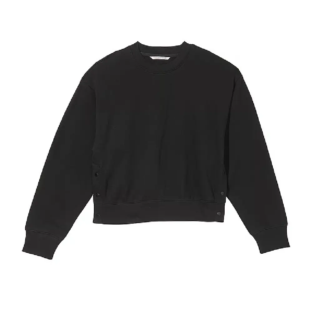 

Свитшот Victoria's Secret Cotton Fleece Oversize Snap, черный