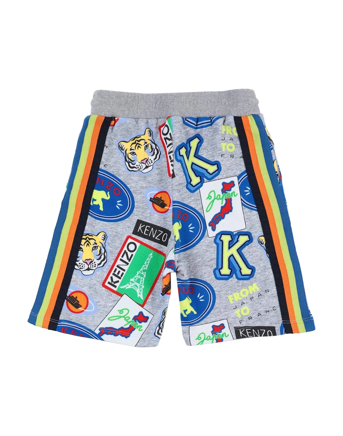 Детские шорты для мальчиков с принтом Kenzo Kids, светло-серый — фото 2