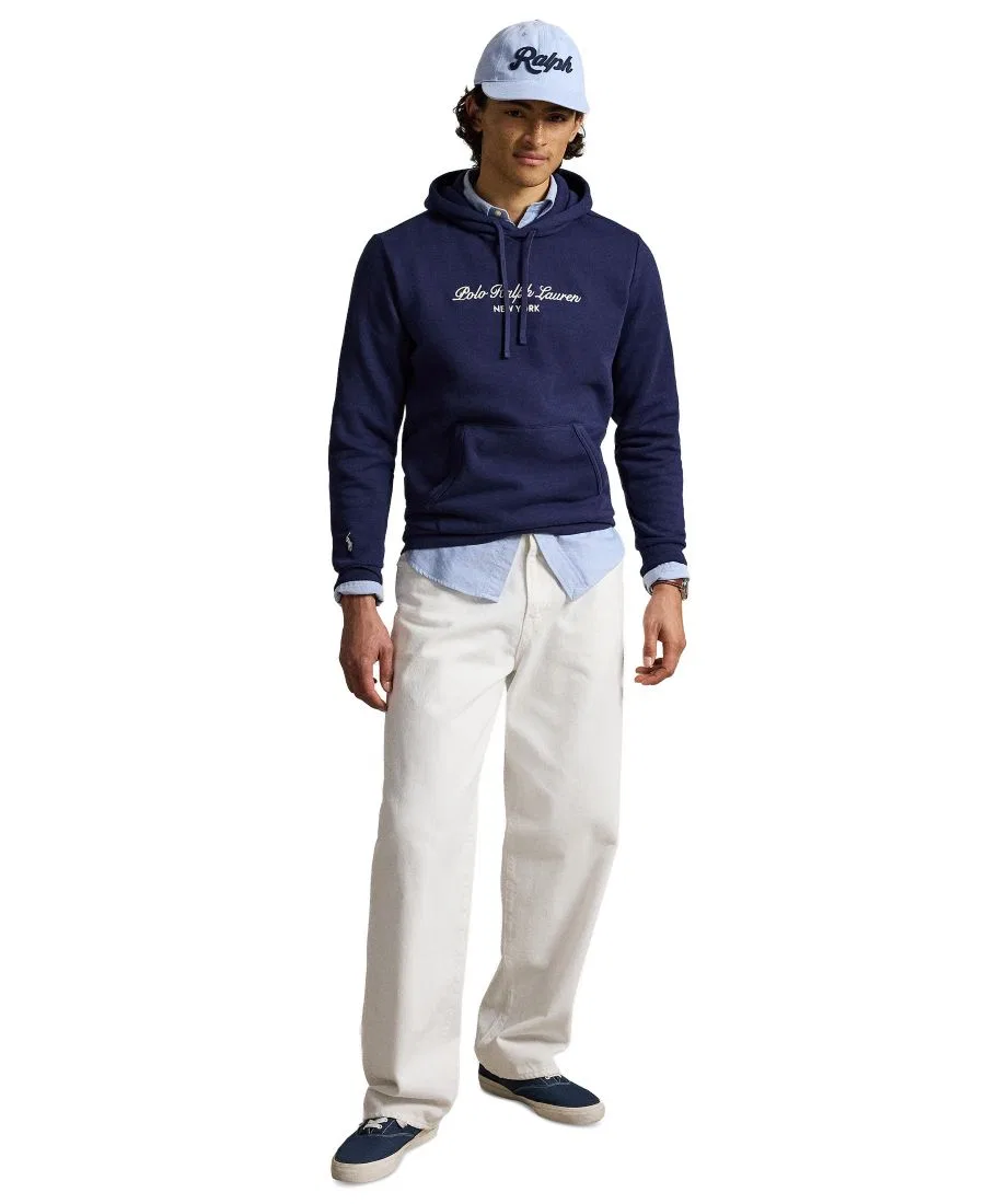 Худи из футера с вышивкой New York Polo Ralph Lauren, Newport Navy — фото 2