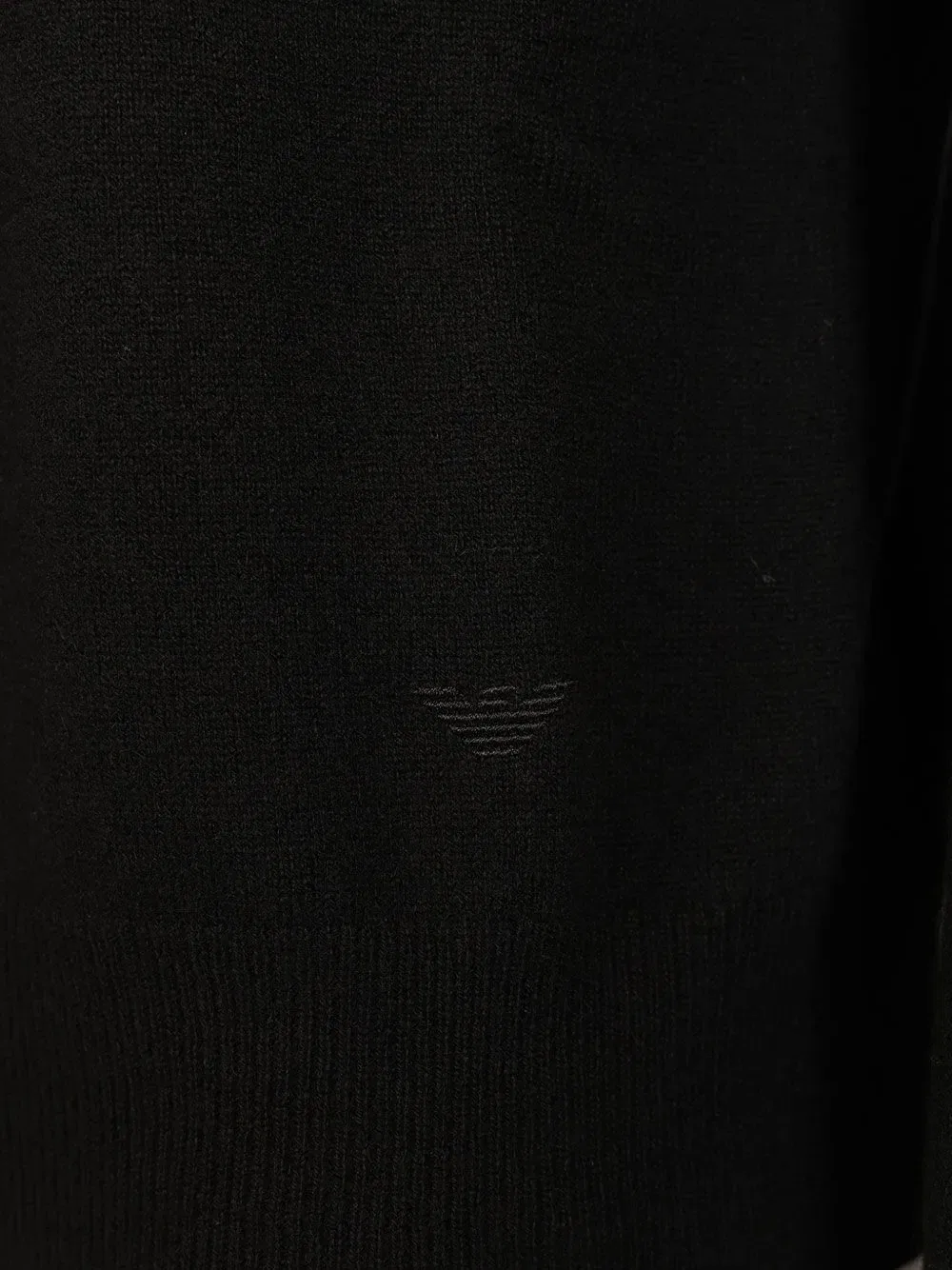 Кашемировый свитер с вышивкой Emporio Armani, черный — фото 3