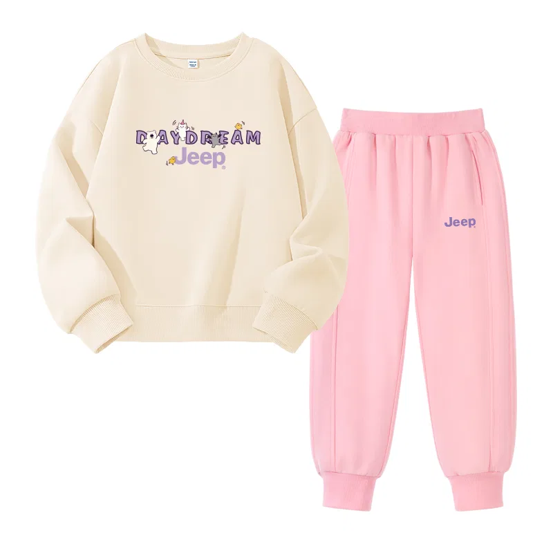 Детский спортивный комплект в ретро-стиле с принтом Jeep, цвет Apricot/E Joy Animal Mid-Pink/E Purple Label K