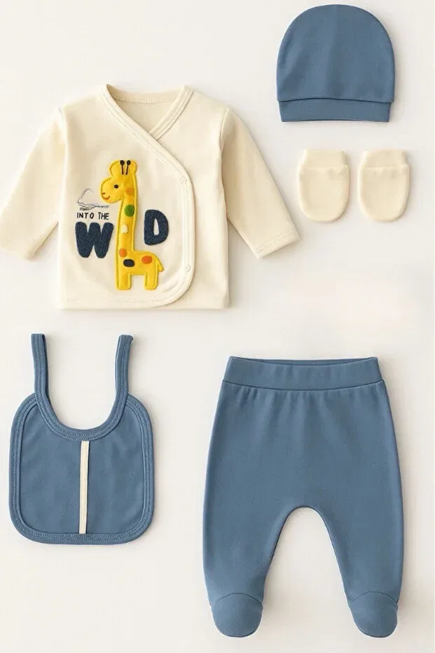 Детский комбинезон для мальчиков с принтом Bamoola For Babies, Blue Giraffe