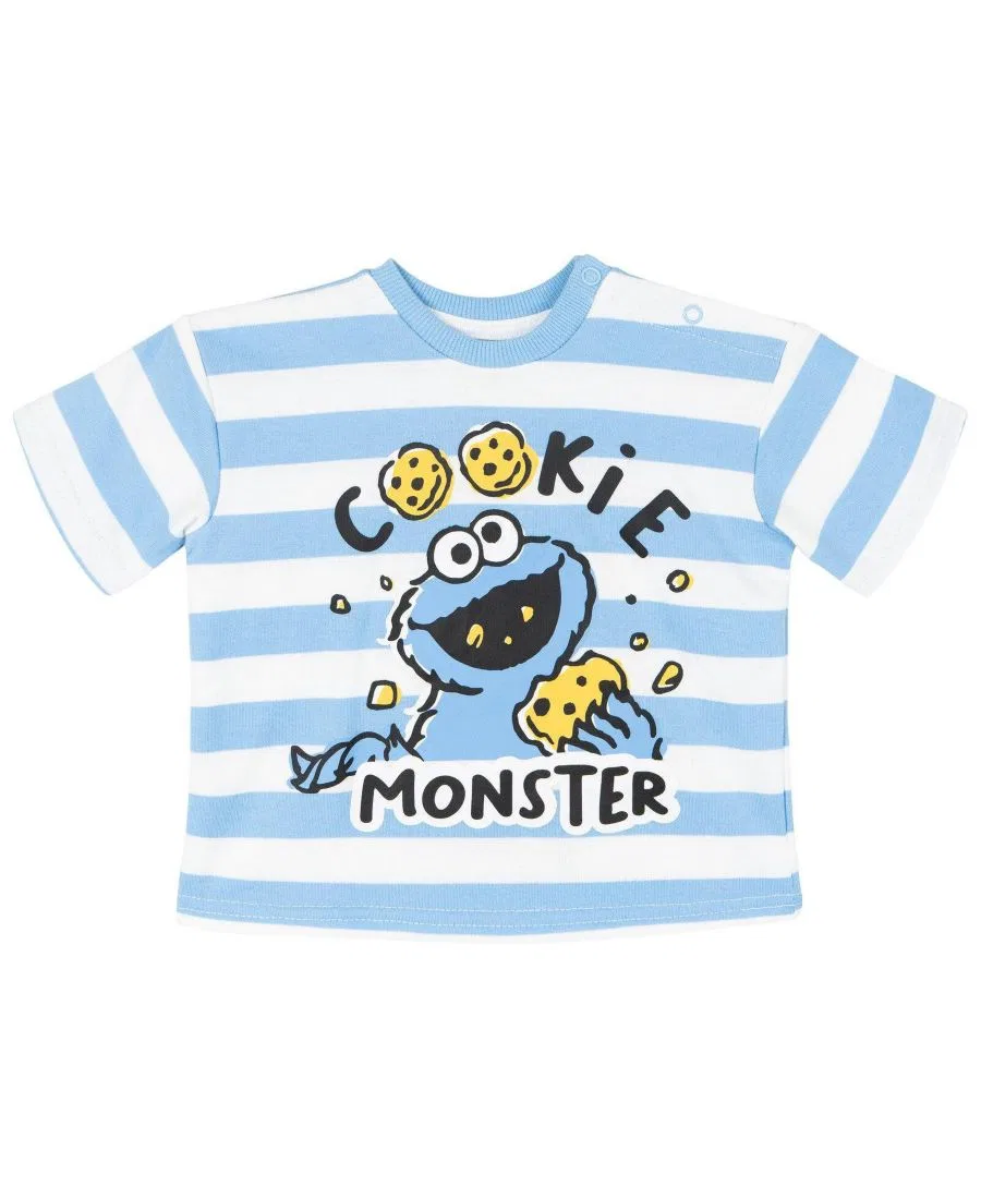 Комплект из футболки и шорт с принтом Cookie Monster Sesame Street, Cookie Monster Stripe — фото 3