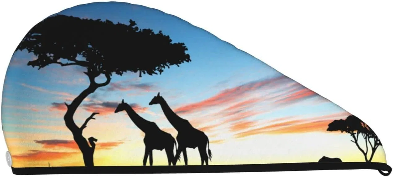 Шапочка для душа Giraffe Sunset, Ankepwj, 25.2x10.2 дюйма