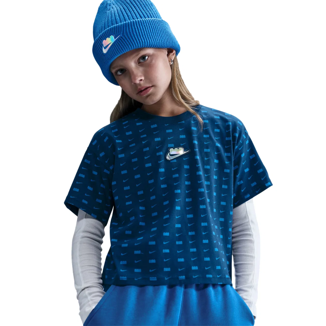Футболка для девочек LEGO Nike, цвет Brave Blue