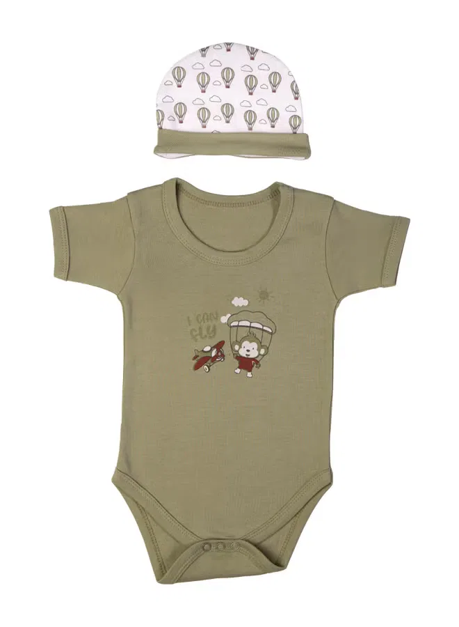 Комплект из 5 предметов с принтом I Can Fly Babies Basic, фисташковый — фото 4