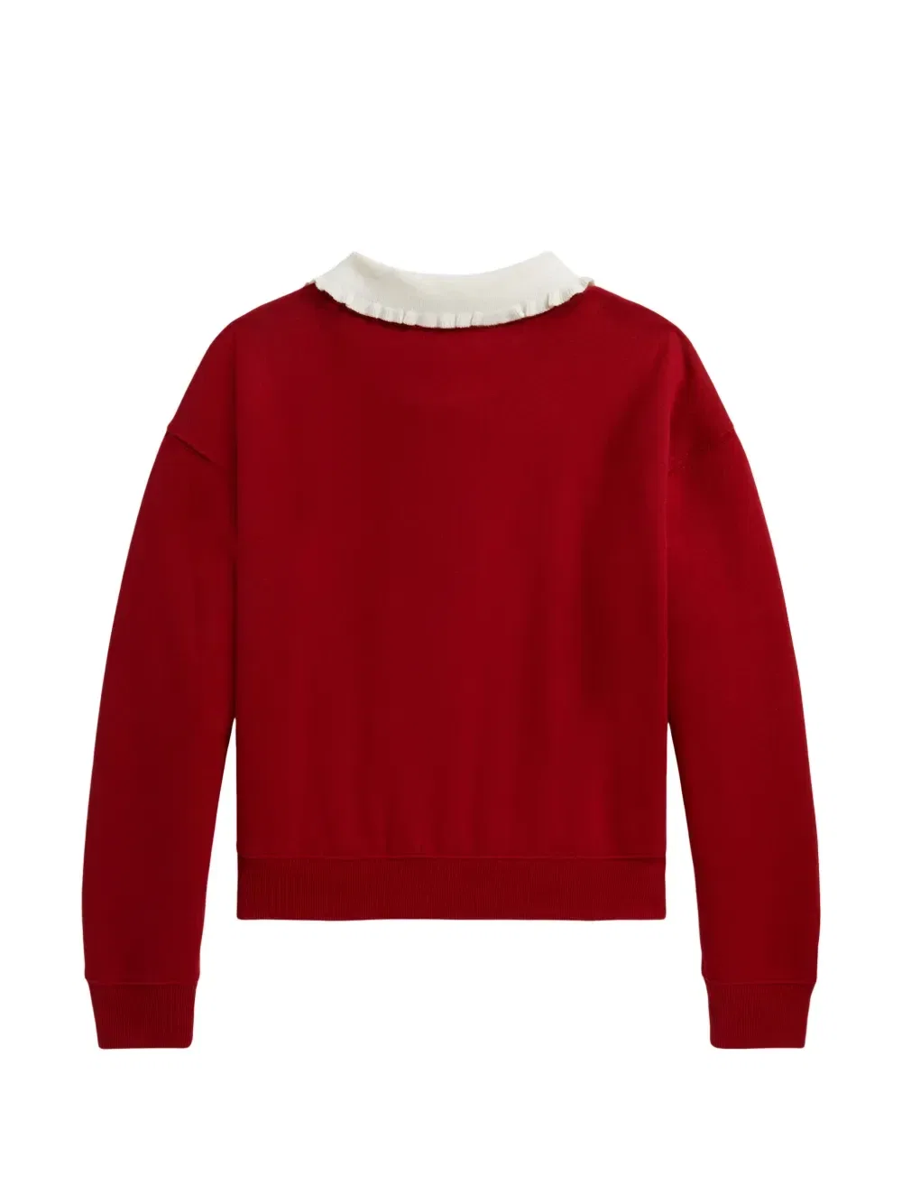 Толстовка с оборками и цветочной вышивкой Polo Ralph Lauren Kids, красный — фото 2