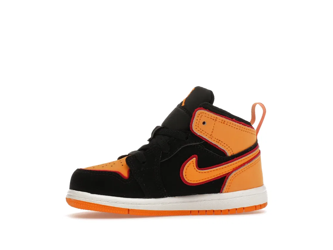 Детские кроссовки Lifestyle с высоким берцем Jordan 1 Mid SE Jordan, Black/Cardinal Red/White/Vivid Orange — фото 3