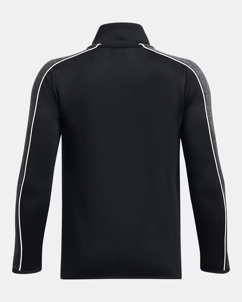 Разминочная куртка на молнии для мальчиков с влагоотводящей тканью UA Command 2.0 UnderArmour, Black/White — фото 2