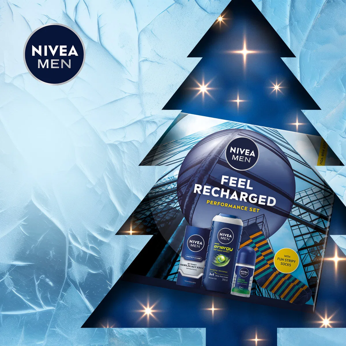 Набор косметики для мужчин Feel Recharged Nivea, Black Burgundy Floral — фото 3