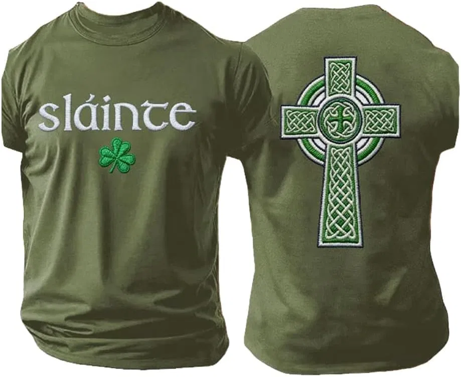 Мужская футболка с кельтским крестом Slainte, Grass