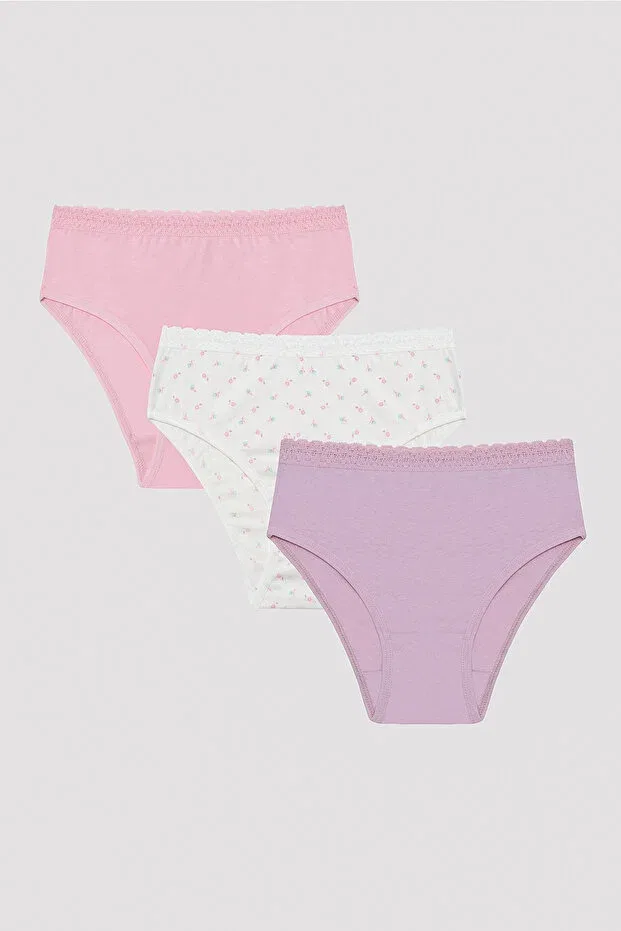 Детское белье для девочек с цветочным принтом комплект 3 шт Slip Penti, Multicolor