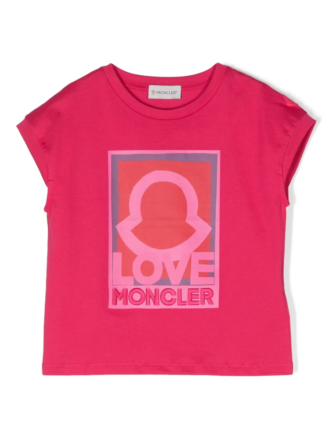 Футболка с вышитым логотипом Moncler, розовый