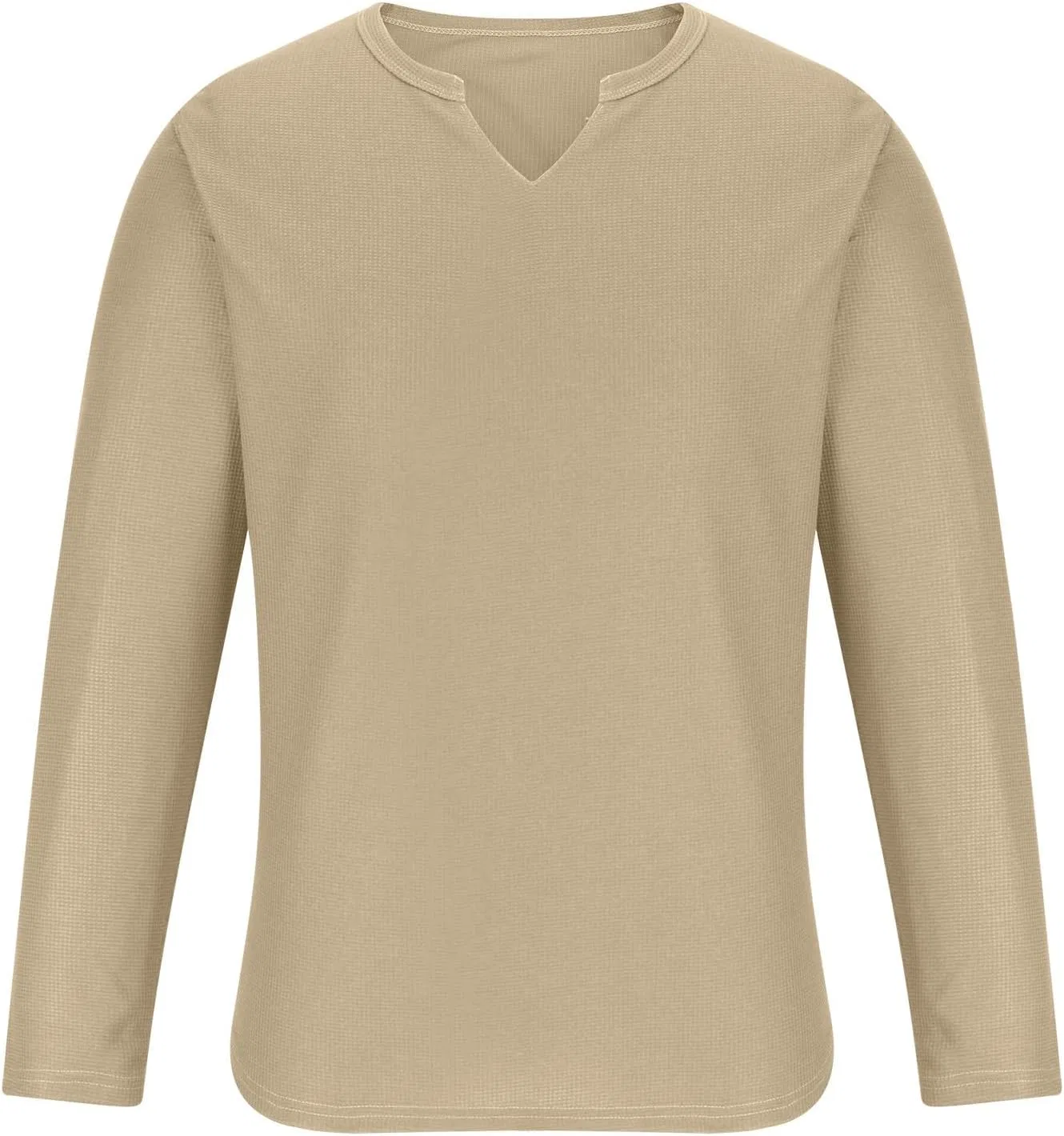 Мужская футболка с V-образным вырезом длинным рукавом Regular Fit, Khaki — фото 3
