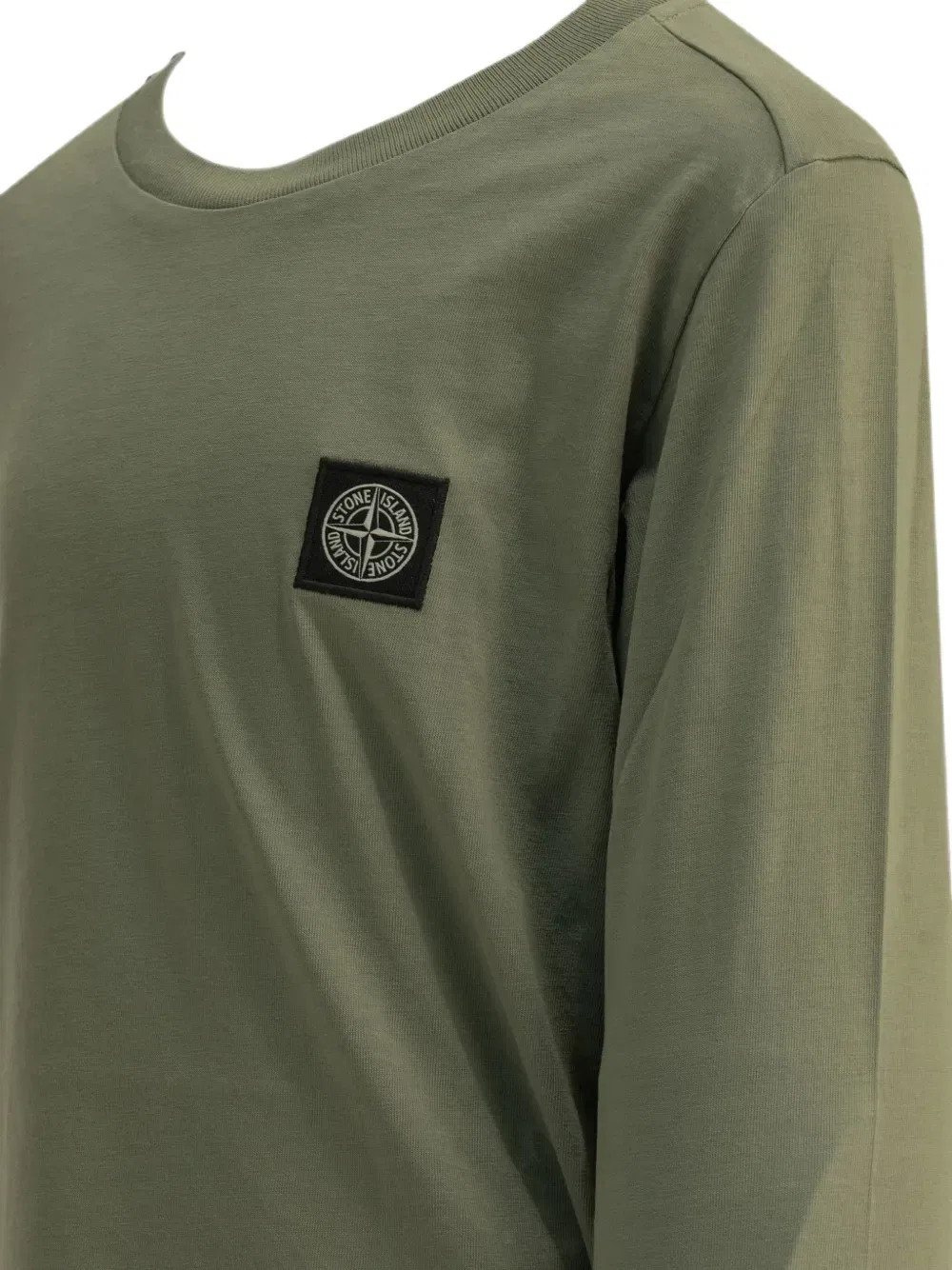 Футболка с длинными рукавами с нашивкой-логотипом Stone Island Junior, зеленый — фото 3