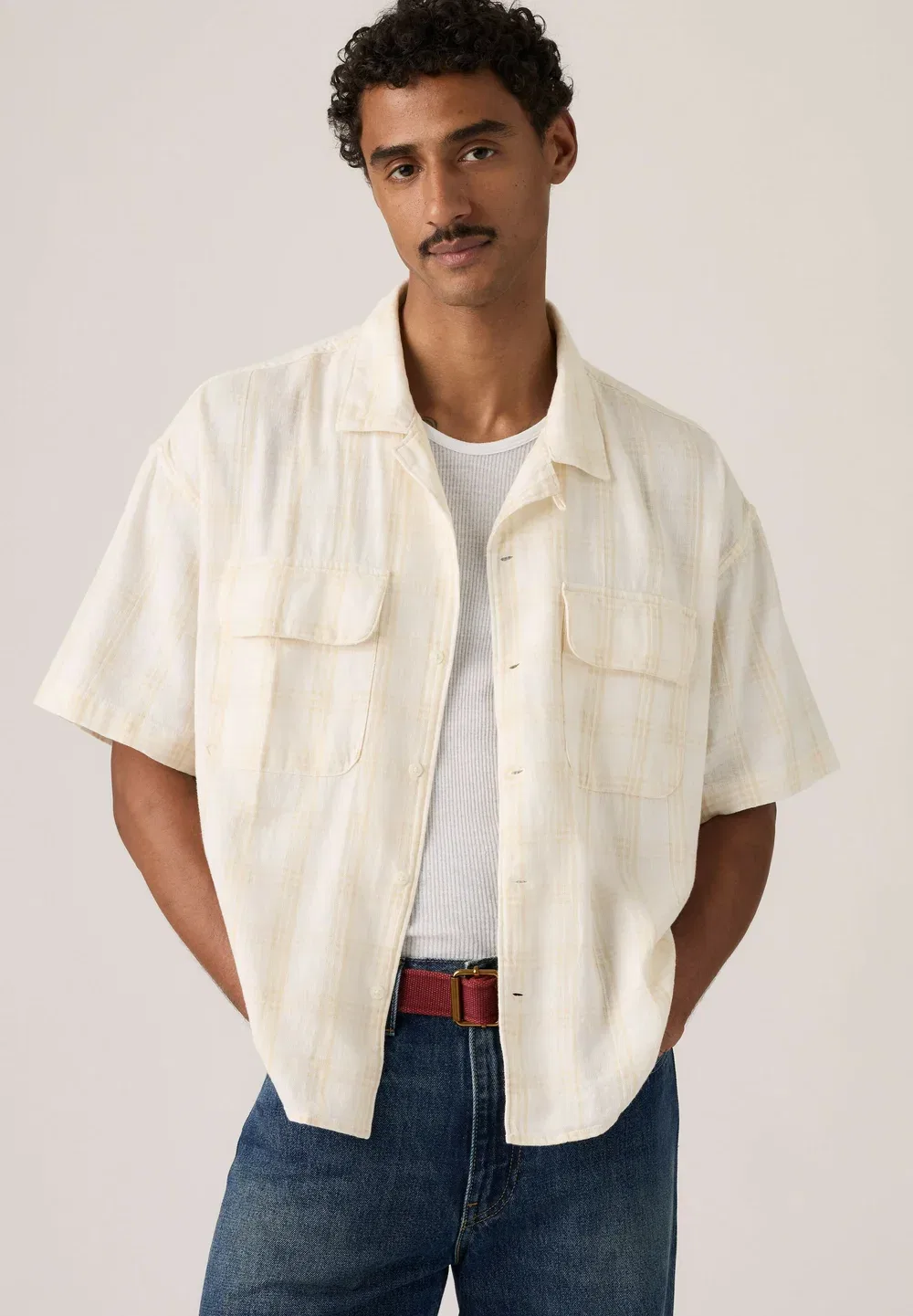 Рубашка свободного кроя в стиле милитари, клетчатая рубашка Atkins Egre Levi'S, Atkins Plaid Egret - Neutrals — фото 4