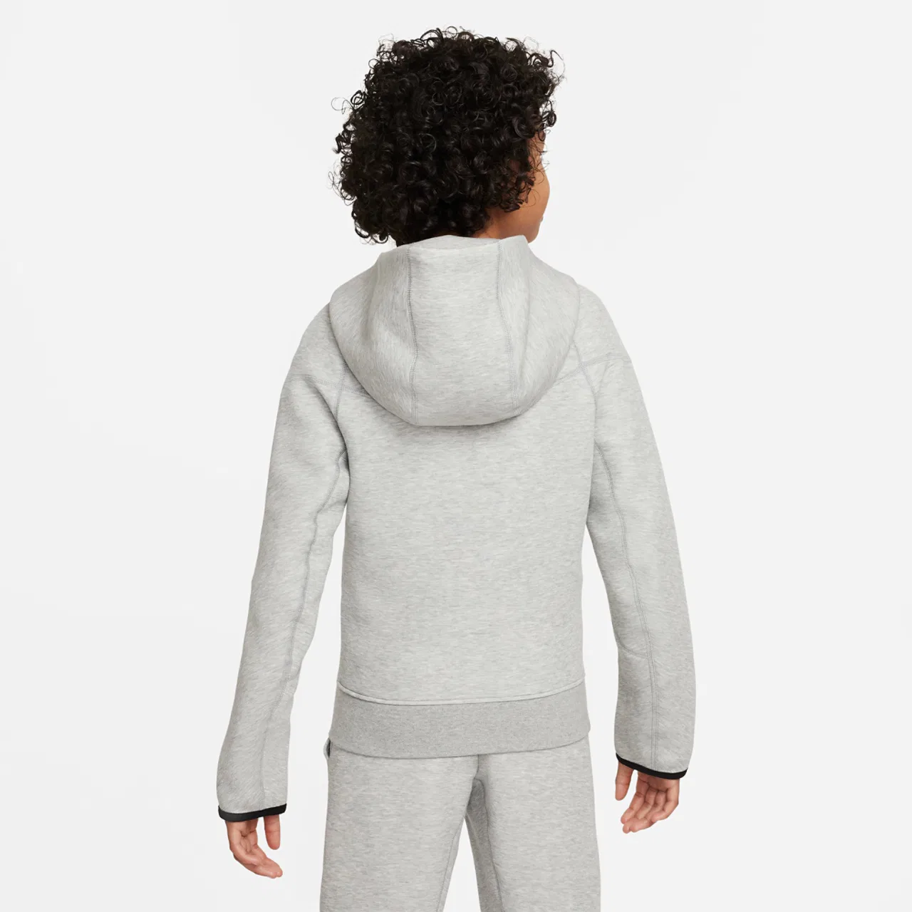 Худи для мальчиков Tech Fleece Full-Zip Nike, цвет Black/Dark Grey Heather/Black — фото 2