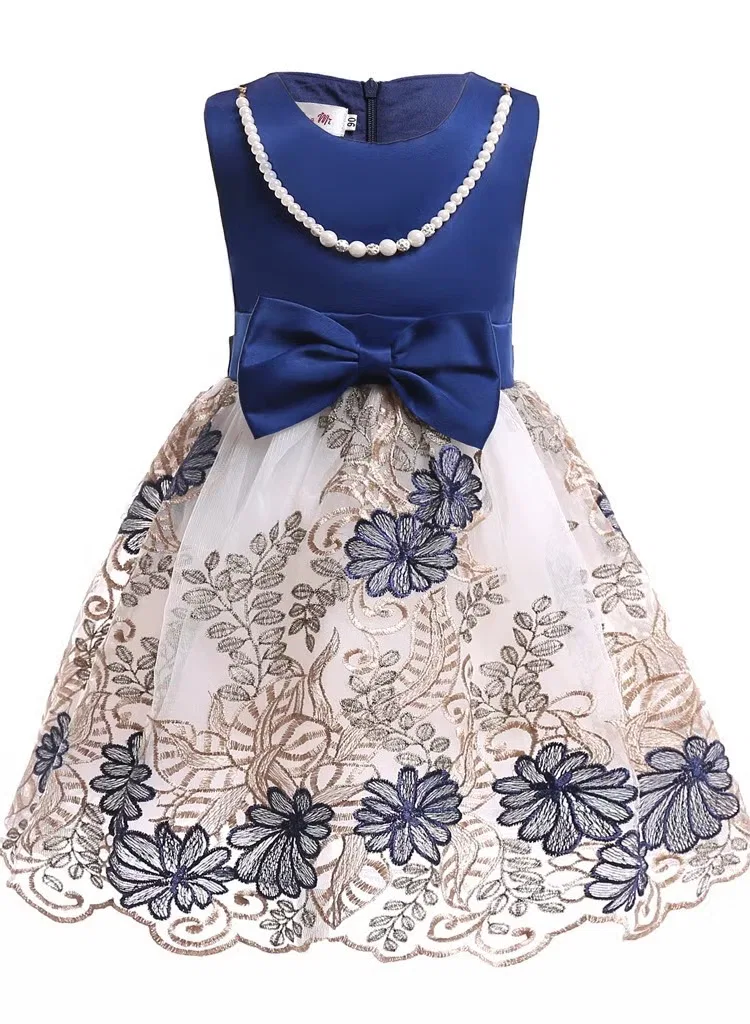 Платье нарядное с длинным рукавом Best Gift Fashion, синее