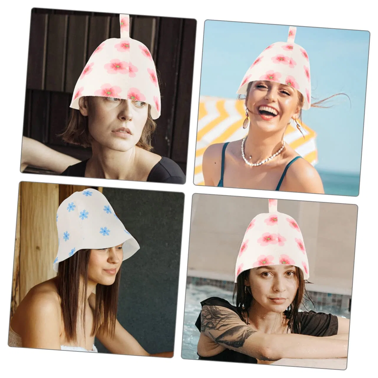 Шапочка для душа войлочная, ABOOFAN, набор 6 шт, 25x25x22 см — фото 2