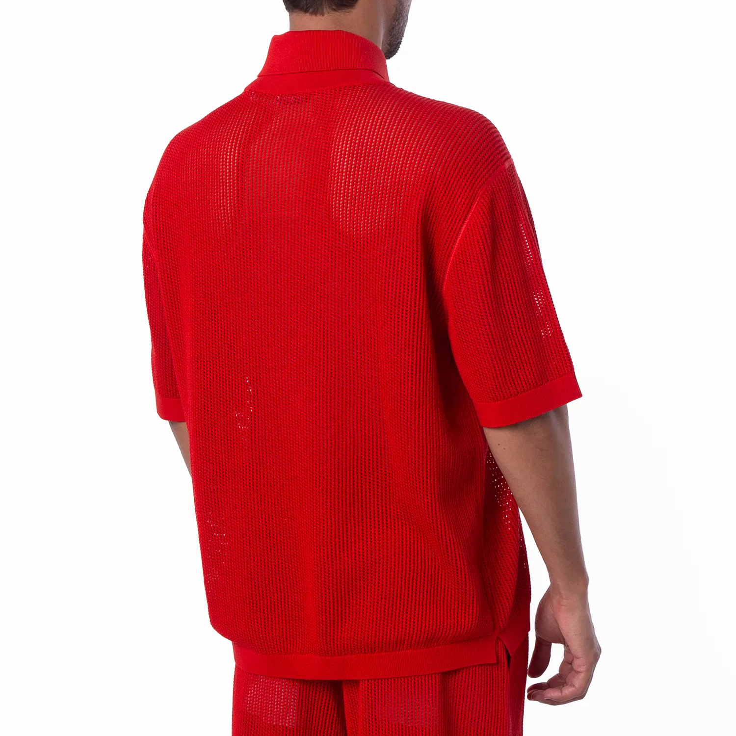Поло из шелка и хлопка с сетчатой структурой EKD Silk Cotton Mesh Polo Shirt Burberry, Pillar — фото 3