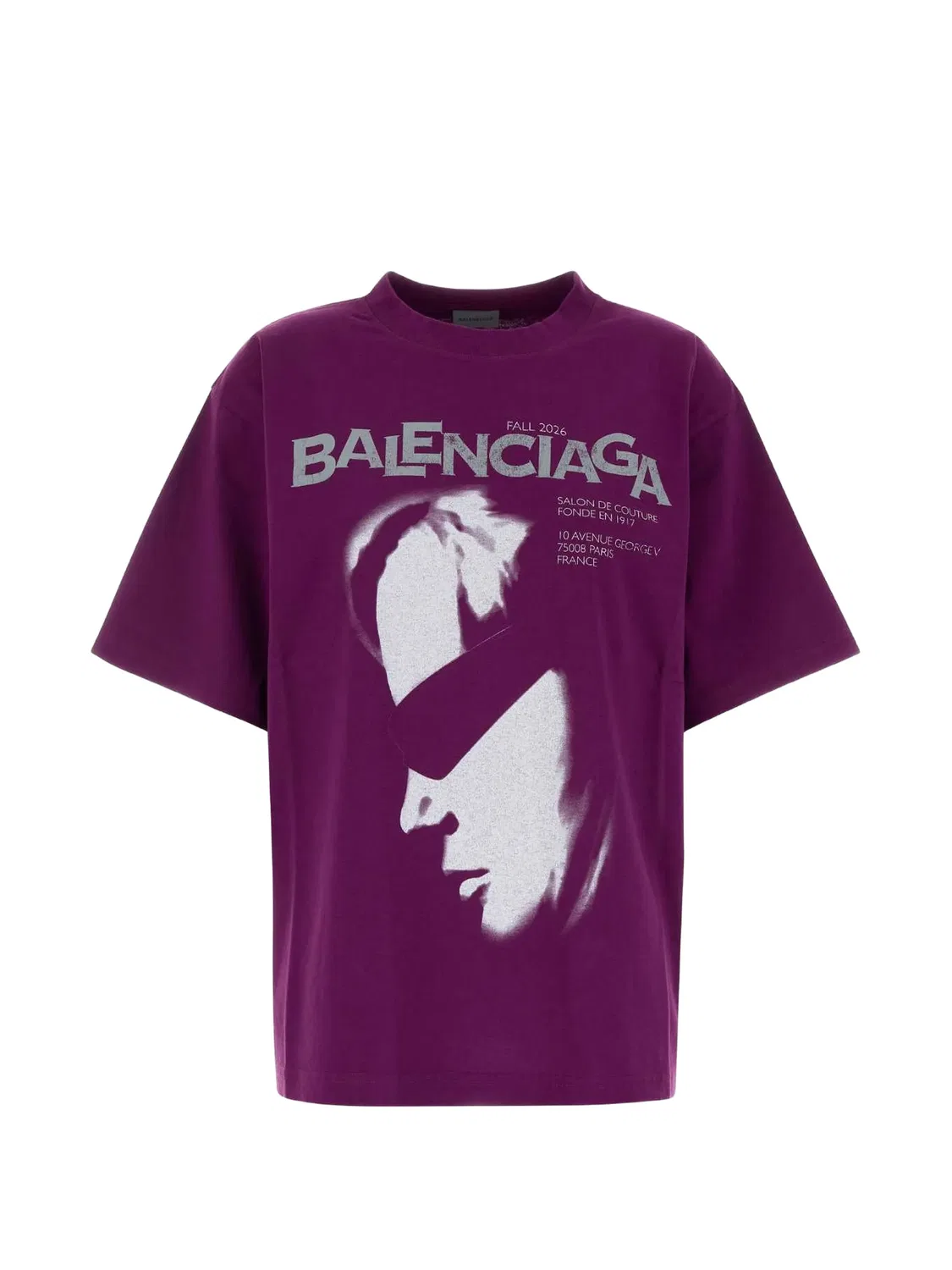 Футболка с логотипом фиолетовая Balenciaga, фиолетовый