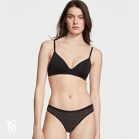Женские бикини Victoria's Secret Women's Cotton Bikini Underwear, 5 штук, черный/розовый/коричневый — фото 2