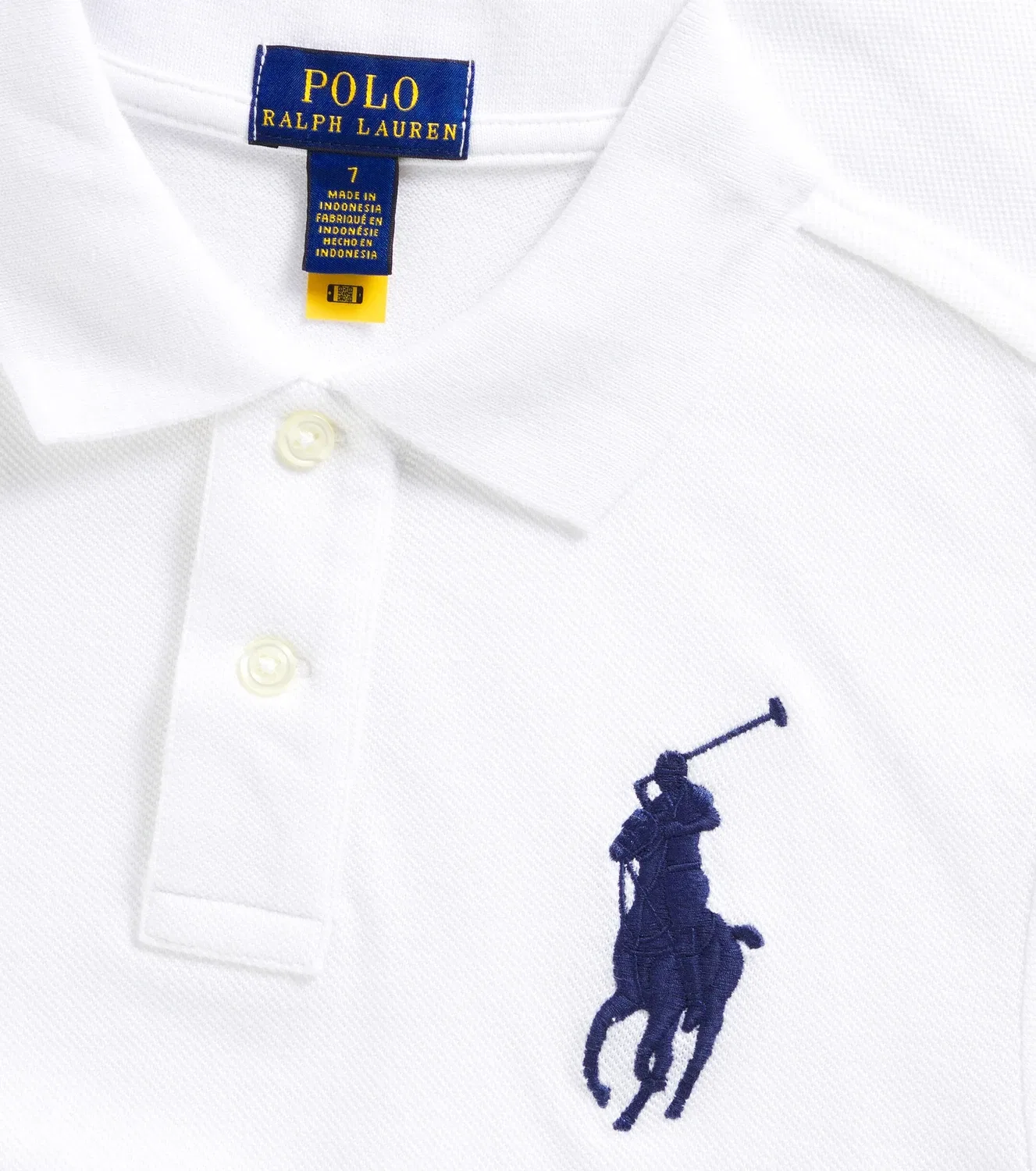 Футболка-поло из пике с вышивкой Polo Ralph Lauren Kids, белый — фото 3