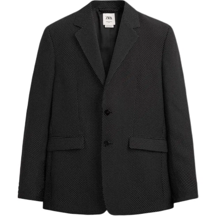 Мужской деловой костюм с умеренным воротником Black ZARA, Черный