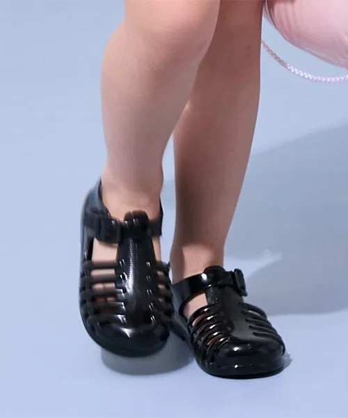 Детские сандалии из ПВХ с липучкой Clear Heart Petit Main, Black