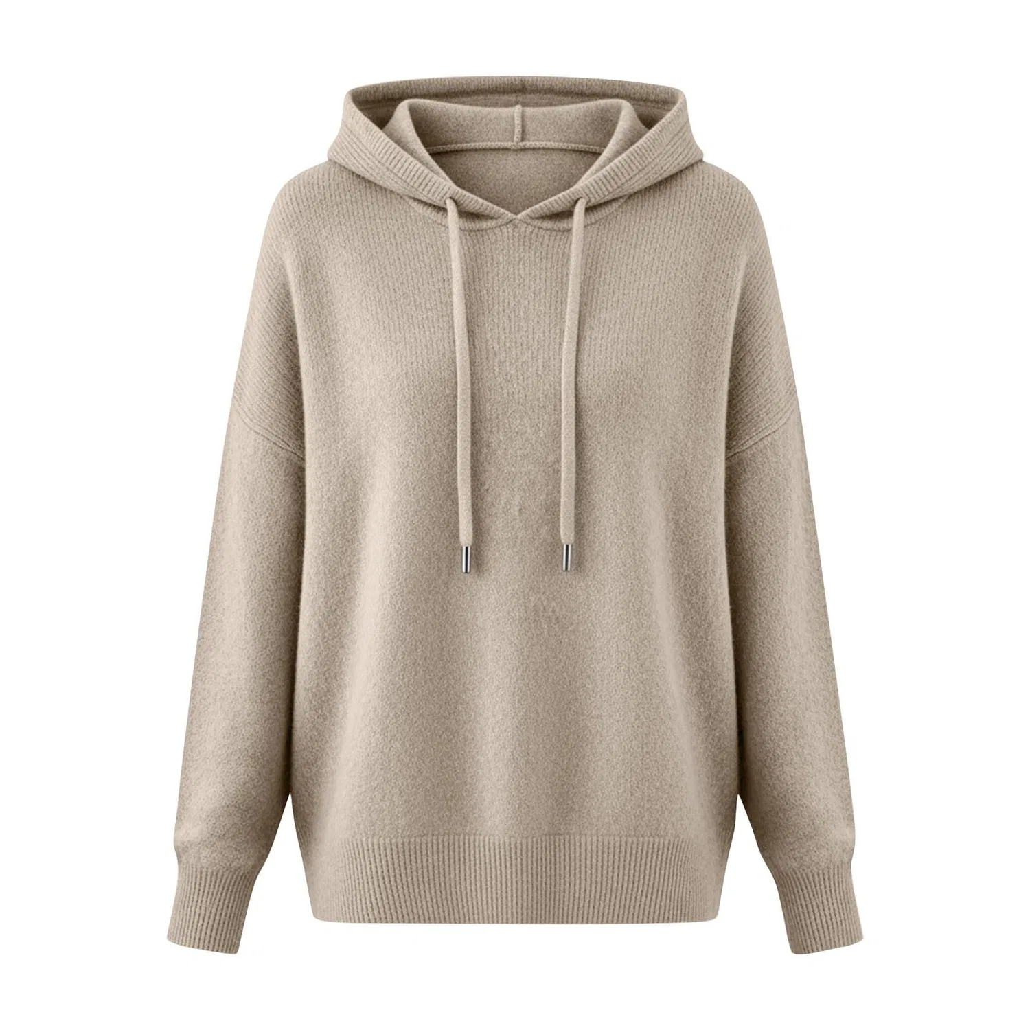 Женский утепленный свитшот с круглым вырезом и длинным рукавом, Beige — фото 2