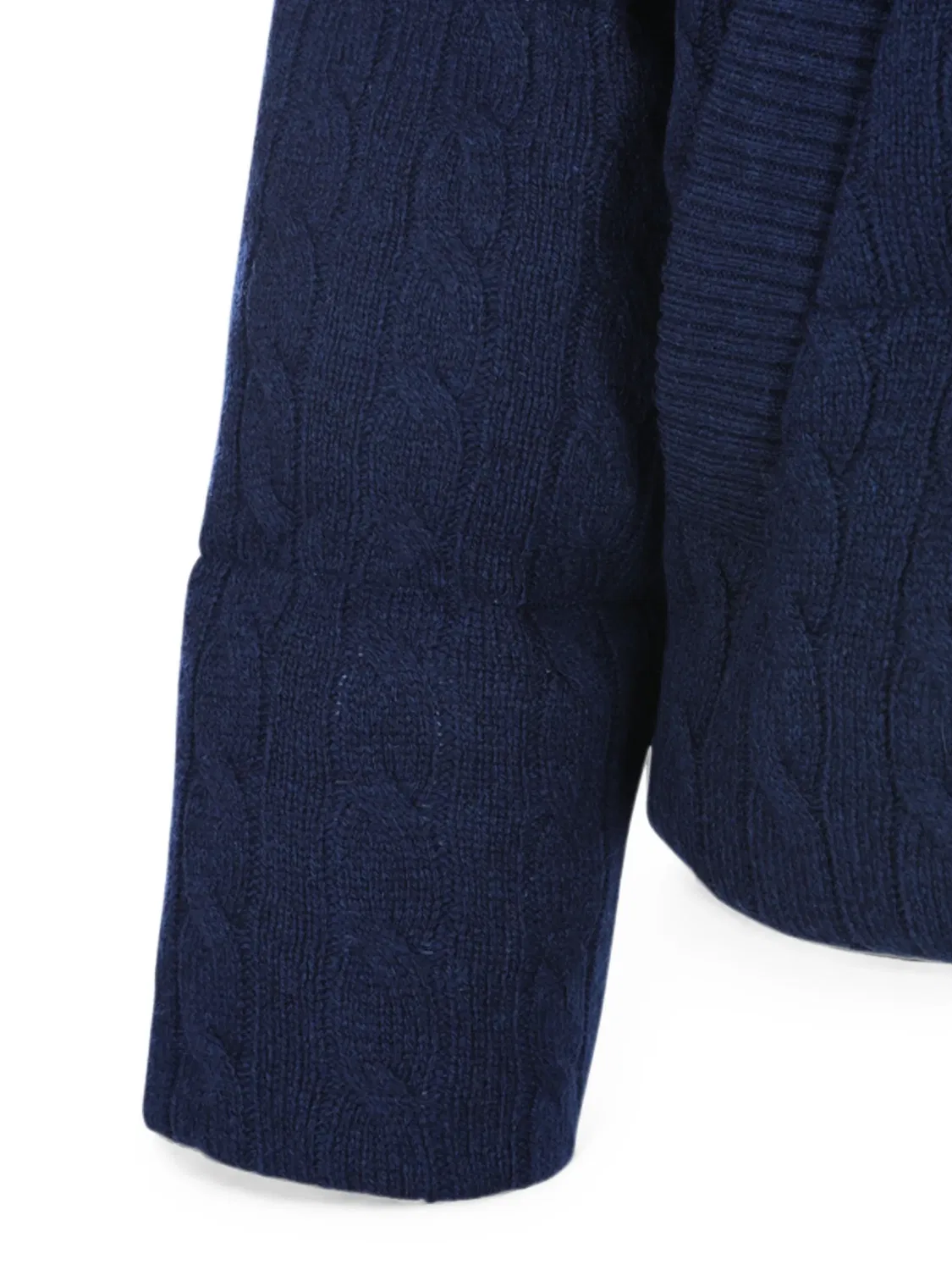 Пальто стеганое фактурной вязки Polo Ralph Lauren, синий — фото 2