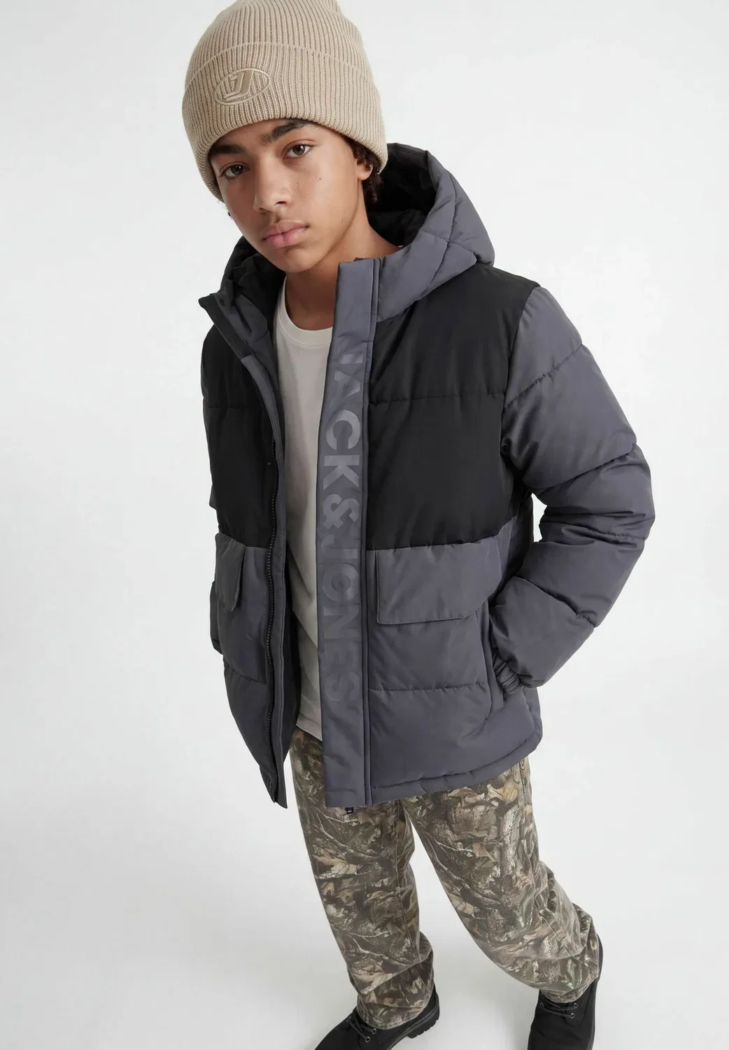 Пуховая куртка Jcospeed SN JNR - зимняя куртка Jack & Jones Junior, Turbulence — фото 4