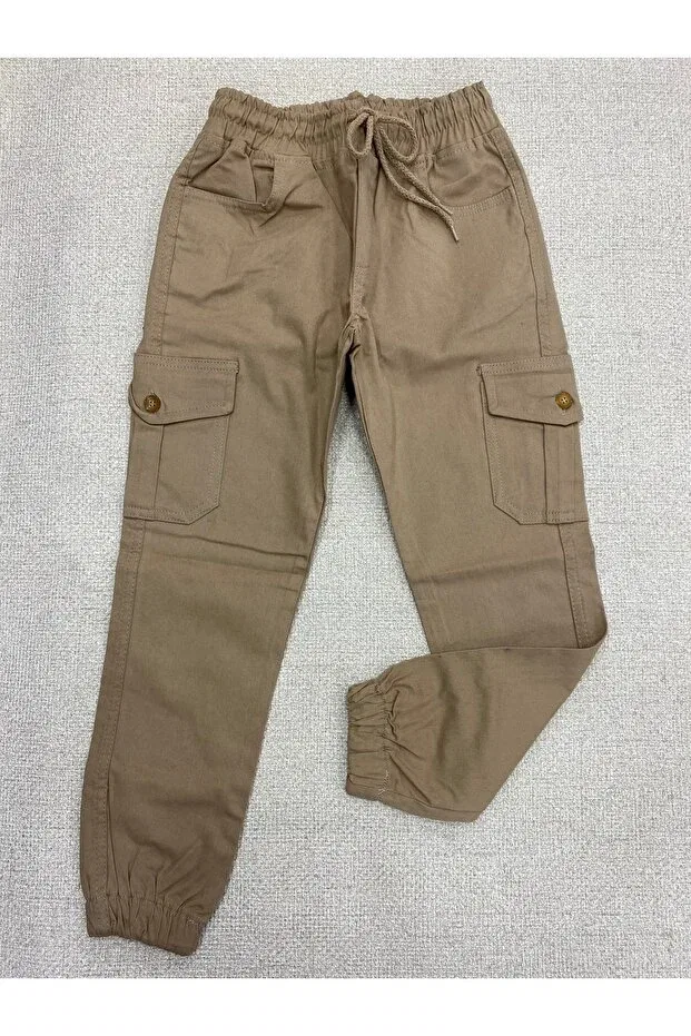 Детские брюки карго для девочек Gökkuşağı, Beige