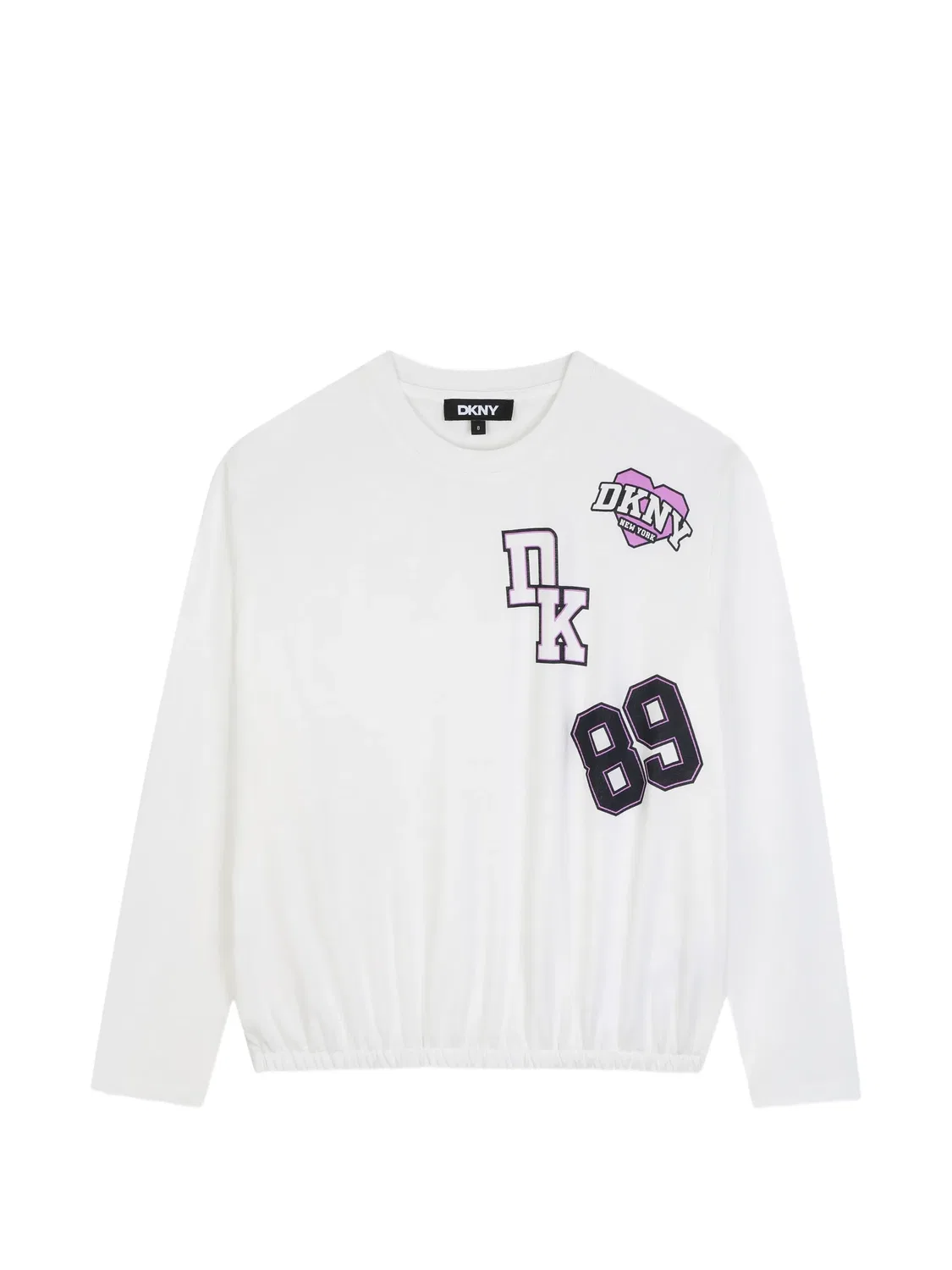 Футболка с эластичным подолом и логотипом Dkny Kids, белый