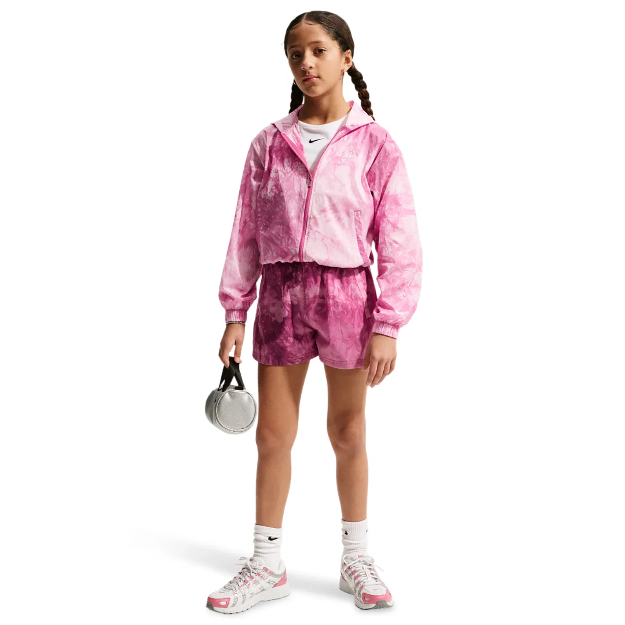 Куртка для девочек NSW Woven Track Jacket Nike, цвет Sweet Beet/Soft Pearl — фото 3