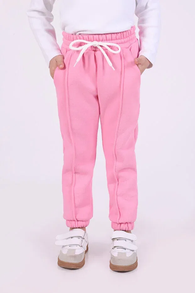 Детские спортивные штаны для девочек с начесом Lovexi, Pink