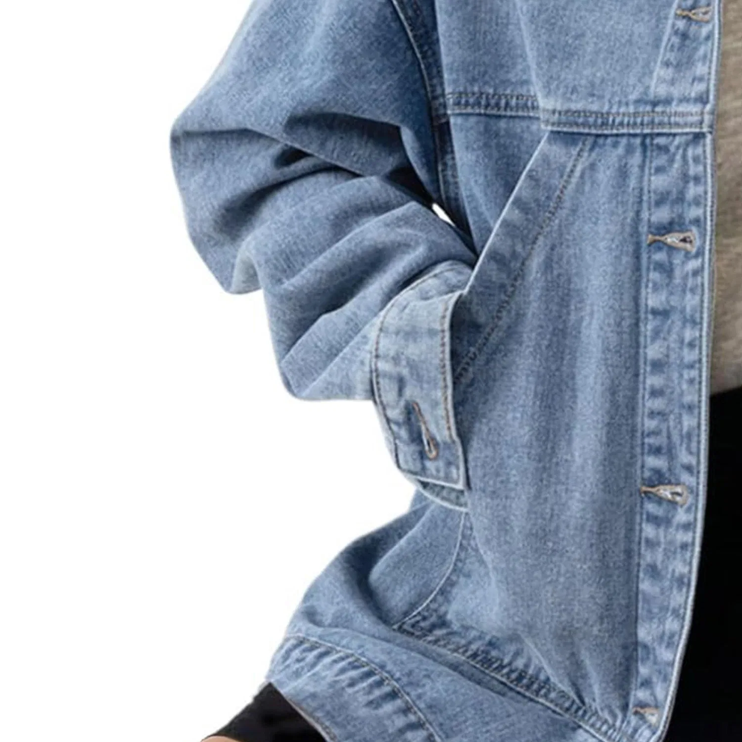 Женское джинсовое пальто oversize с открытыми плечами, Blu reale — фото 4