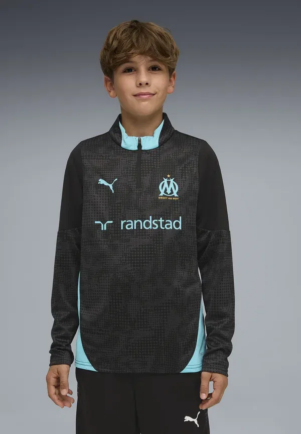 Брюки с принтом Olympique de marseille - club wear Puma new navy-bleu azur, черный