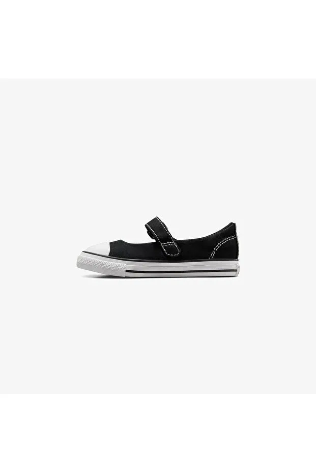 Детские балетки для девочек с коротким каблуком Chuck Taylor All Star Dainty Mary Jane Baby Black Converse, Black — фото 4
