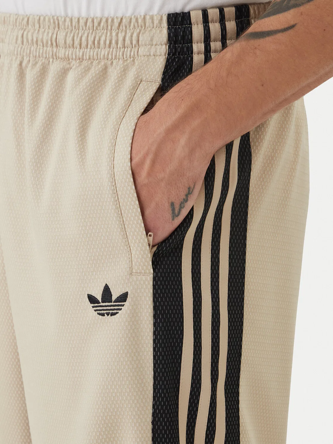Мужские спортивные брюки свободного кроя Adidas, бежевый — фото 4